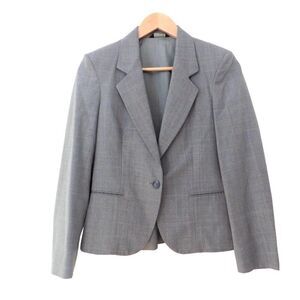 Glen Plaid Womens Blazer Suit Jacket Blue Windowpane lined Size 6